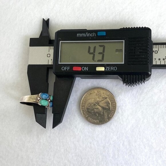 Premier Designs Sterling Silver 925 Simulated Turquoise Sodalite Band Ring 6.5 - Picture 14 of 16